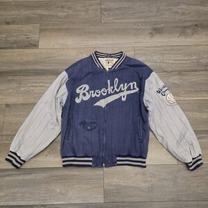 Vtg Mirage First String Cooperstown Collection Brooklyn Dodgers Jacket Sz Large